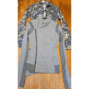 Lululemon Athletica Bundle Size 4 Zip Up Athletic Jacket Gray and Floral Purple
